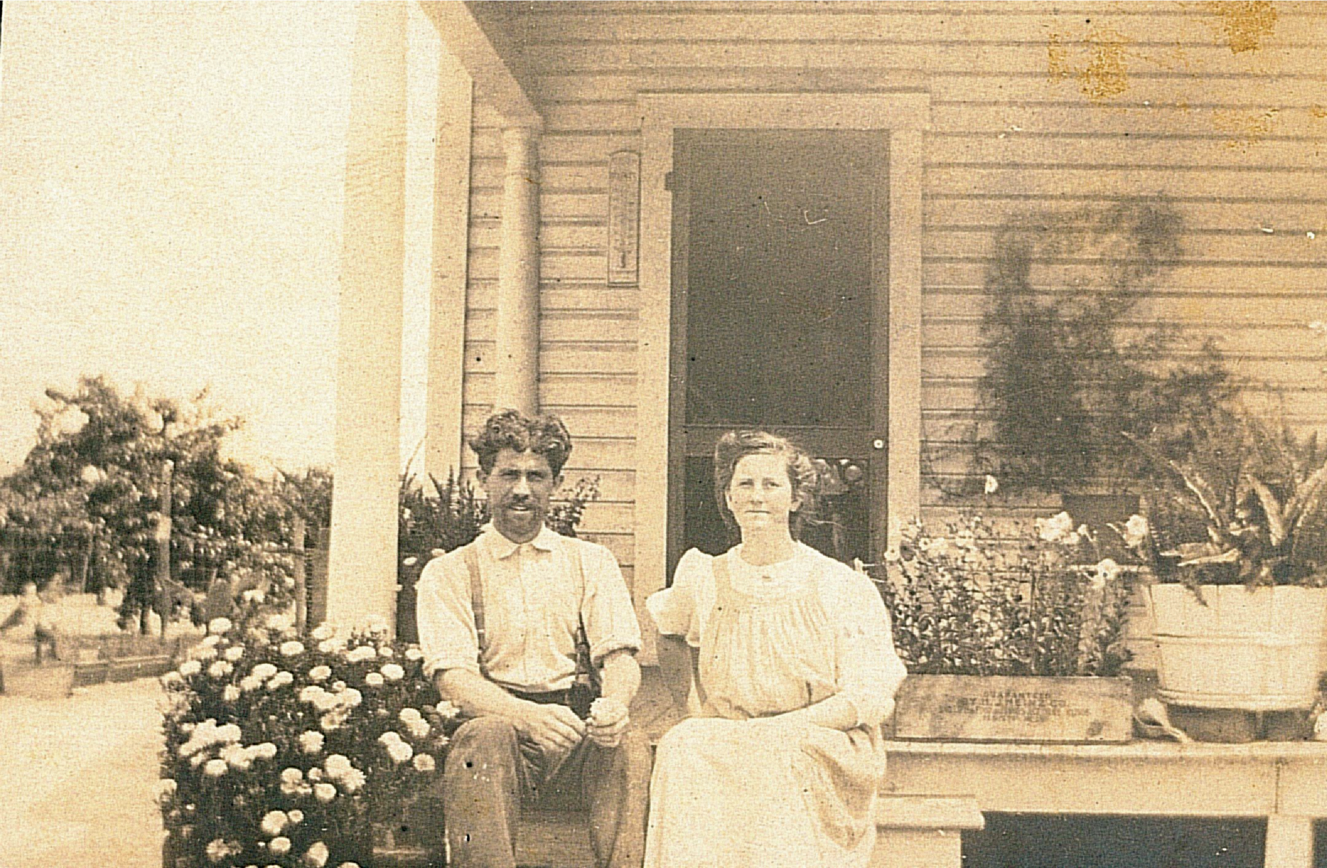 George and Eula Turner on their porch in the early 1900s