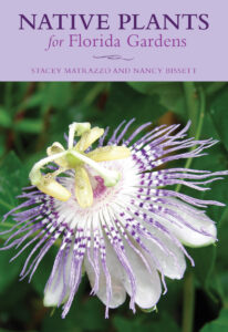 book cover: Native Plants for Florida Gardens with a passionfruit flower 